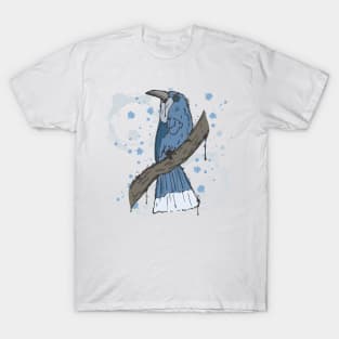 Blue bird watercolor sketch T-Shirt